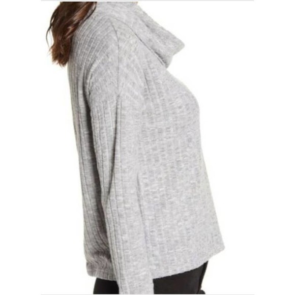 BP Light Grey Cozy Ribbed Turtleneck Pullover M - Picture 2 of 8